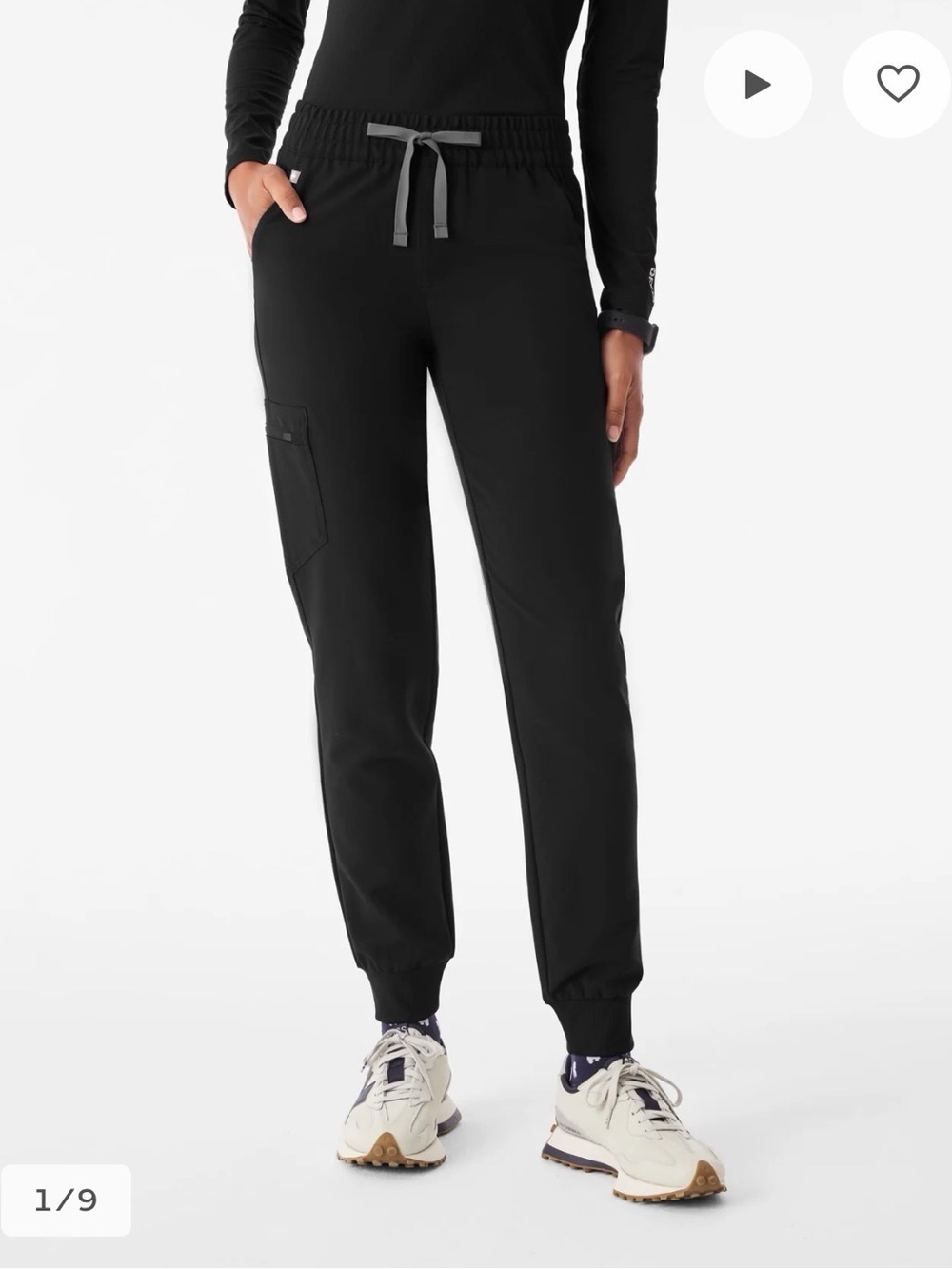 Figs Zamora Ruched Jogger Scrub Pants - Black